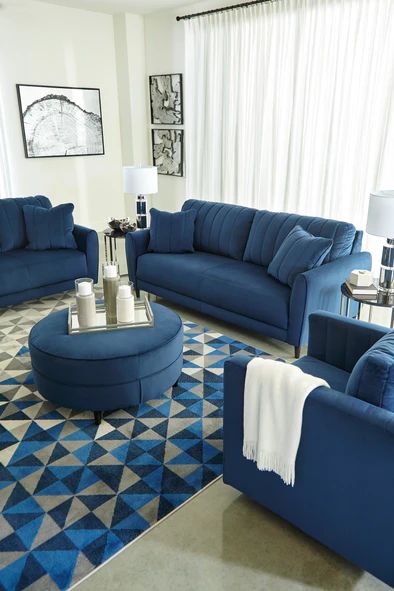  Bộ ghế sofa gia đình nhỏ KT55 Enderline màu xanh đậm 