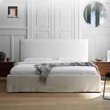  Giường ngủ cho gia đình GN55 Evan 1m6 x 2m trắng kem 