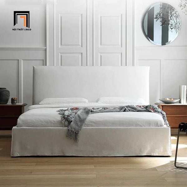 giường ngủ 1m6 x 2m màu xám trắng