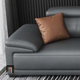  Bộ ghế sofa góc L sang trọng GT176 Souris 2m6 x 1m7 da giả đen 