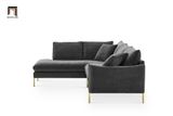  Ghế sofa góc L vải nỉ xám đen GT204 Verona 2m3 x 1m7 sang trọng 