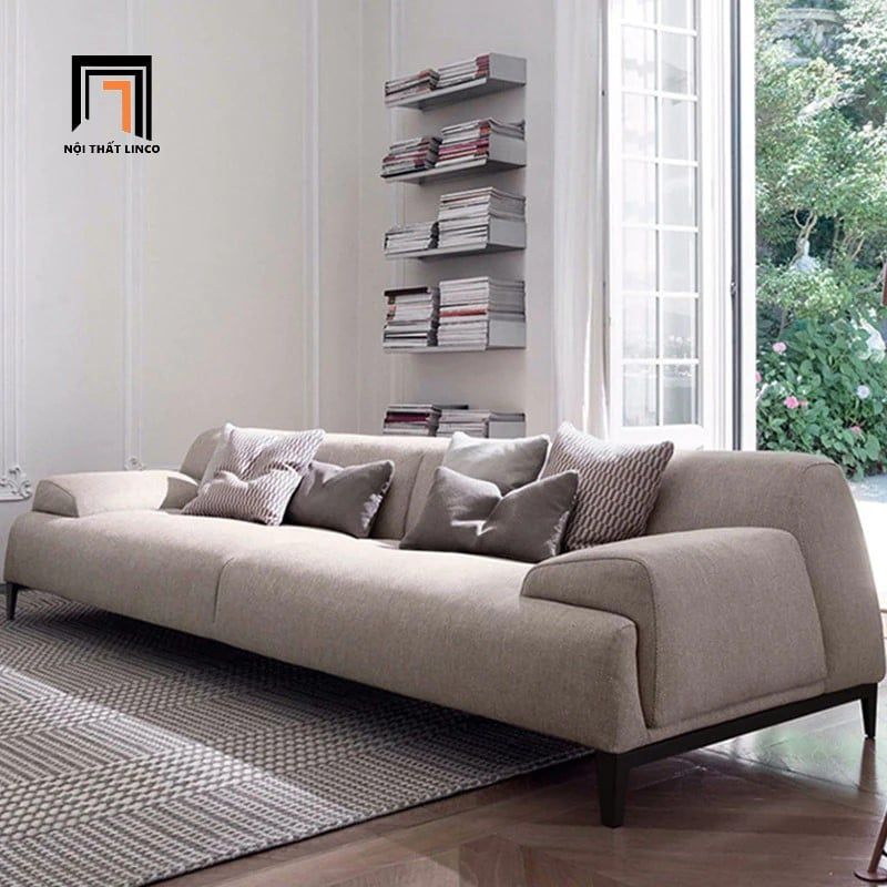  Ghế sofa văng hiện đại BT287 Bonny dài 2m4 màu xám lông chuột 