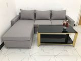  Sofa góc xám trắng giá rẻ dài 2m2 x 1m6 cho phòng khách nhỏ 