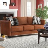  Ghế sofa băng cao cấp BT7 da công nghiệp màu nâu đậm 