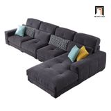  Ghế sofa góc L nhỏ gọn 2m2 x 1m6 GT210 Buyuki xám đen vải nỉ 