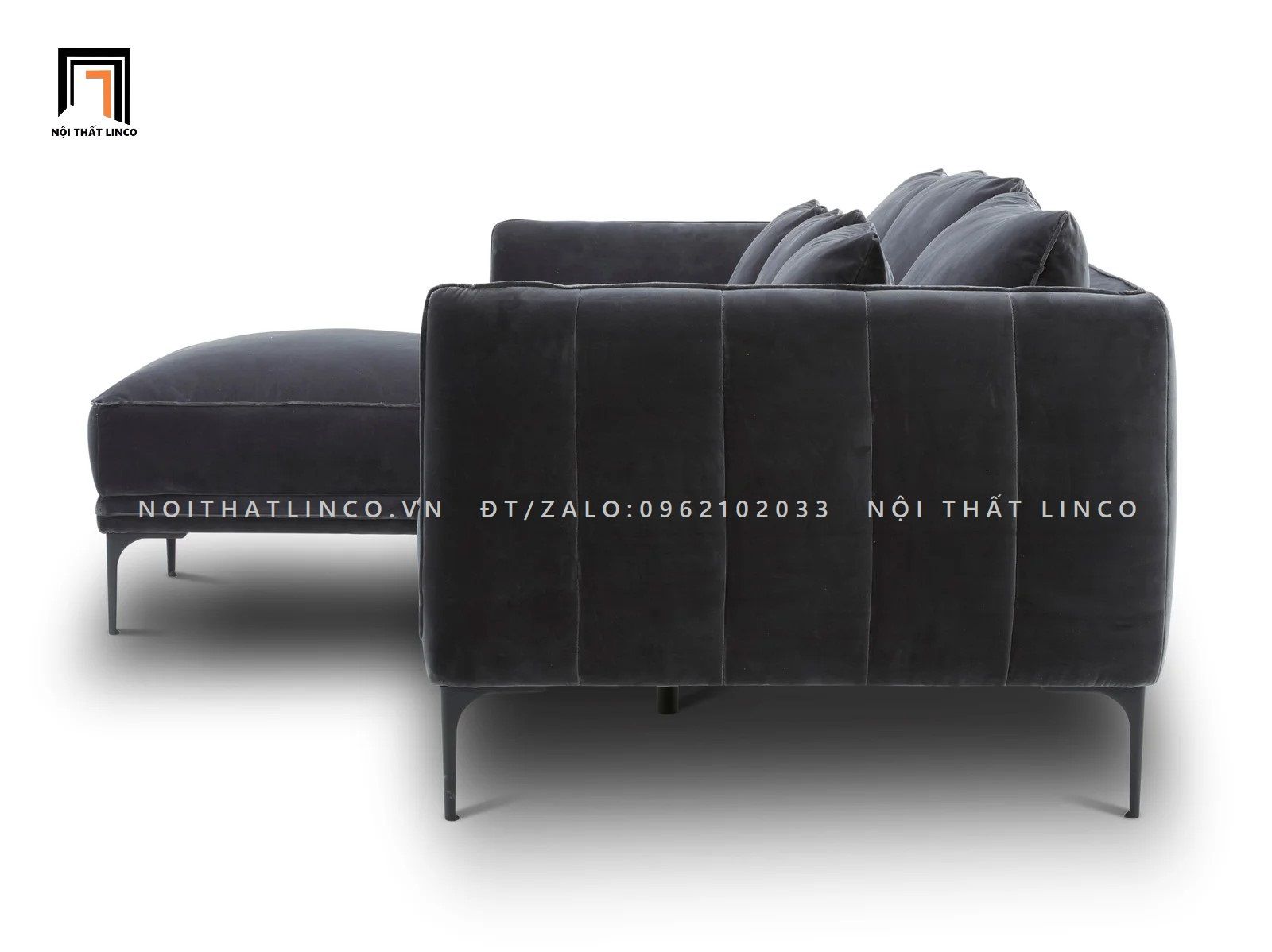  Ghế sofa góc L GT73 Orchad 2m2 x 1m6 vải nhung nỉ 