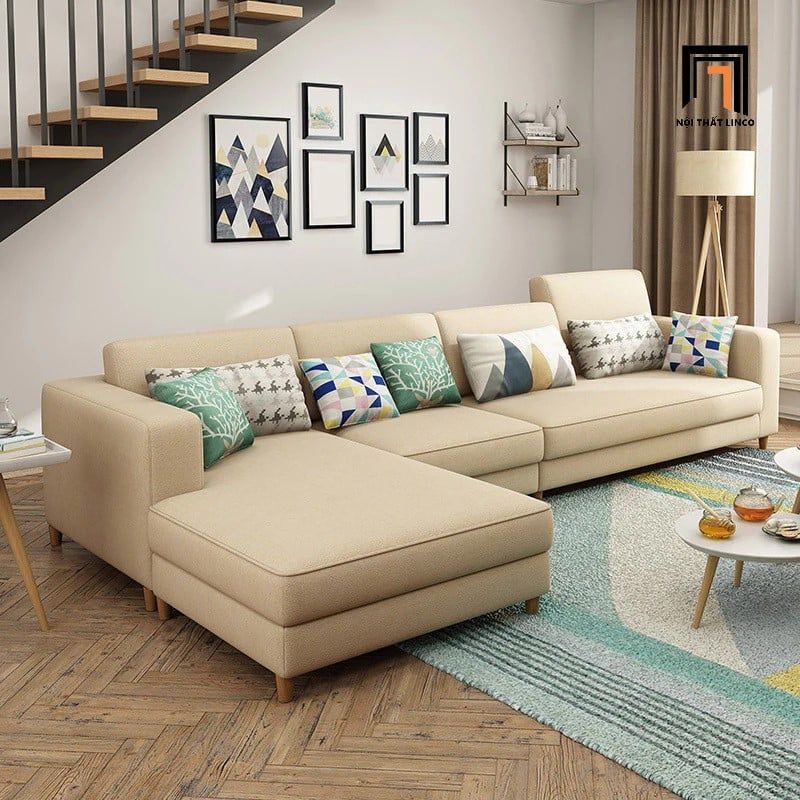  Bộ ghế sofa góc L 3m x 1m6 GT161 Charles phòng khách hiện đại 