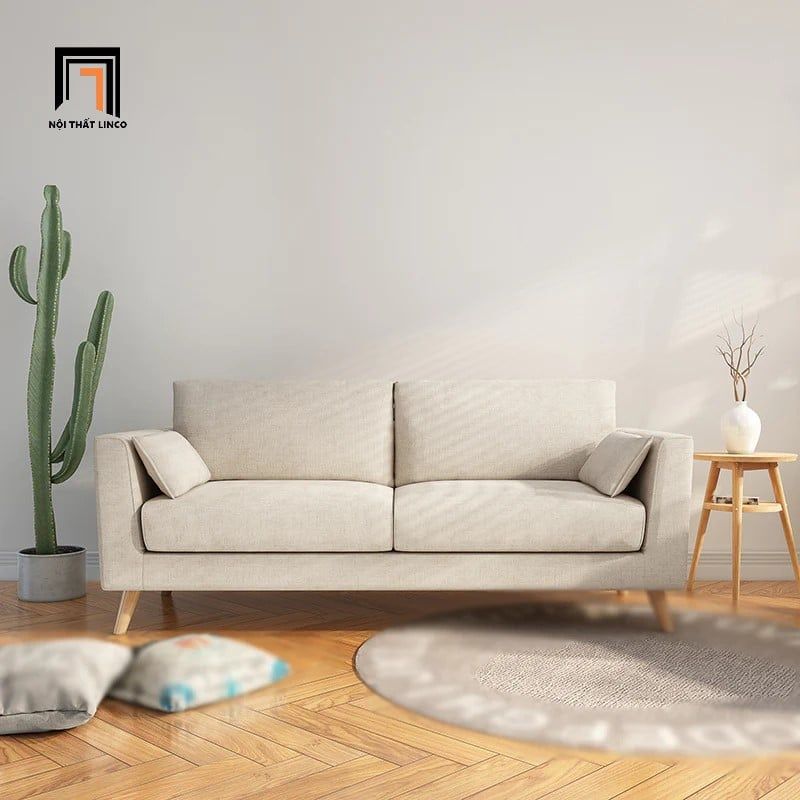  Bộ ghế sofa gia đình nhỏ vải nỉ KT114 Ufor màu vàng vải nỉ 