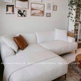  Ghế sofa góc L GT51 Beno cho phòng khách màu trắng kem 