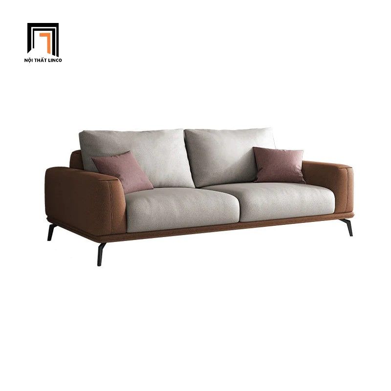 Ghế sofa băng nhỏ gọn dài 2m BT254 Atonio phối màu da xám 