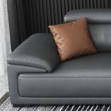  Bộ ghế sofa băng da giả màu đen BT289 Souris dài 2m4 kèm đôn 