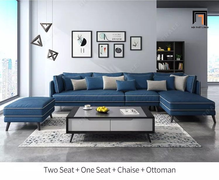  Bộ ghế sofa góc L GT21 Grace 3m1 x 1m6 cho phòng khách sang trọng 