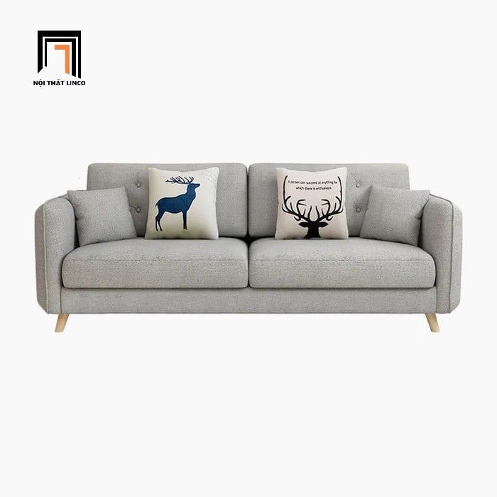  Bộ ghế sofa văn phòng nhỏ tiếp khách KT92 Hanna màu xám ghi trắng 