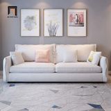  Ghế sofa băng gia đình nhỏ BT290 Maroa dài 2m vải nỉ trắng kem 