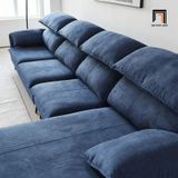  Bộ ghế sofa góc L xanh đậm nỉ GT205 Brescia 3m x 1m7 cao cấp 