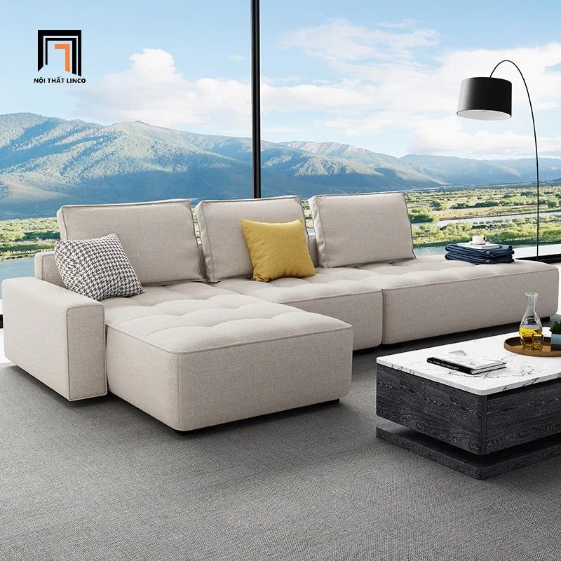  Bộ ghế sofa góc L giá rẻ GT160 Iberia 2m8 x 1m6 kiểu dáng basic 