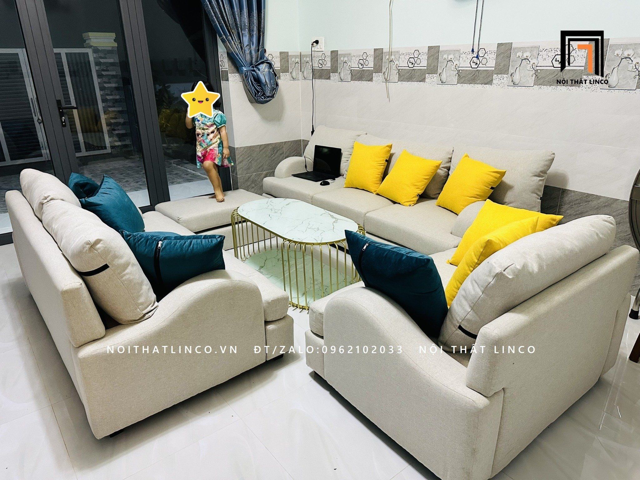  Bộ ghế sofa phong cách cổ điển PK13 Somerville bọc vải mềm mịn 