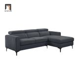  Ghế sofa góc thư giãn vải nhung GT91 Tashaye 2m4 x 1m7 xám đen 