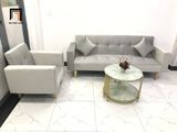  Bộ ghế sofa đa năng phòng khách NS02 vải nhung xám trắng 