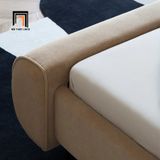  Giường ngủ dài 1m6 x 2m GN58 Dasirae vải nhung màu nâu kem 