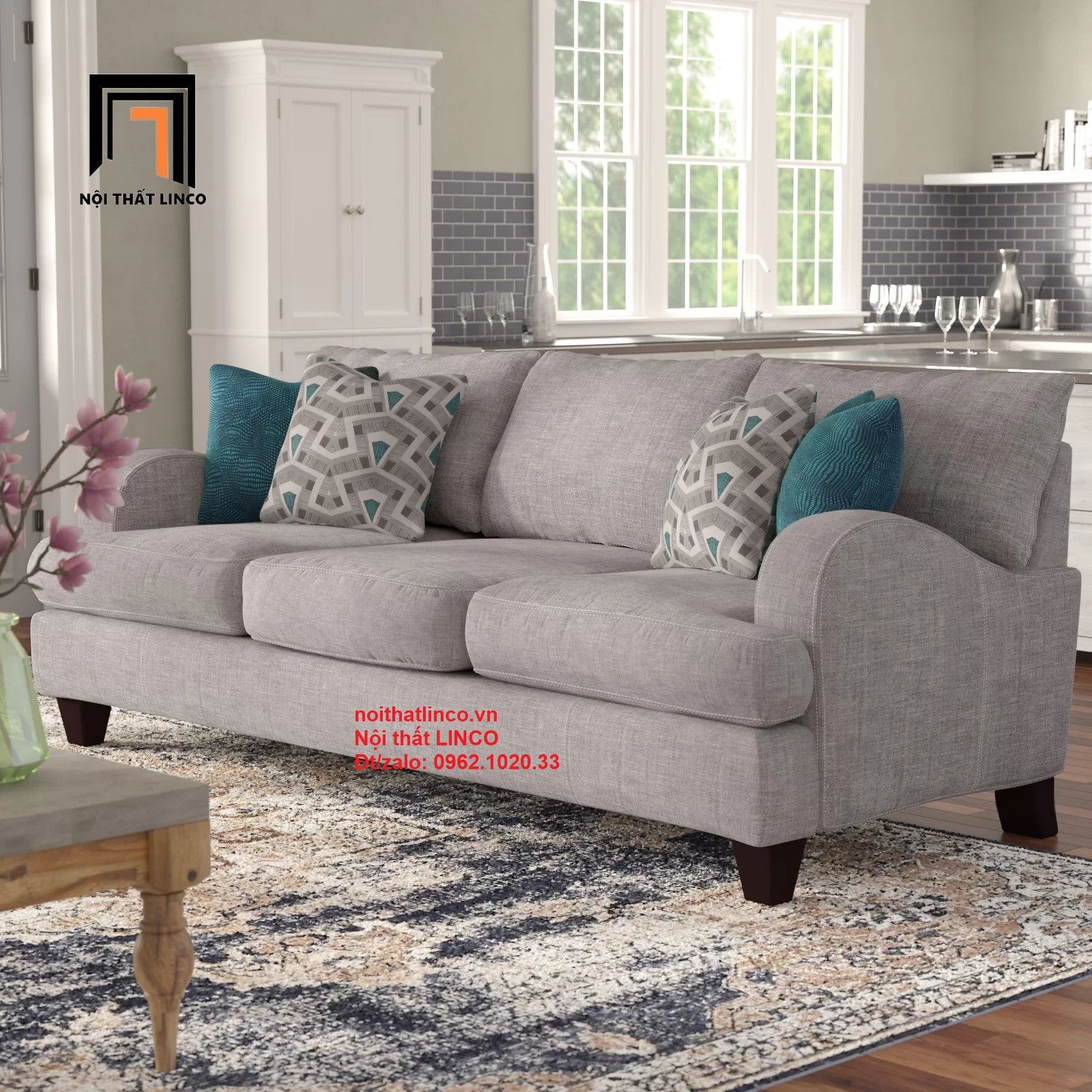  Ghế sofa băng 2m2 BT21 Somerville phong cách cổ điển châu Âu 