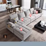  Ghế sofa góc L GT18 Linsy 3m25 x 1m6 cho phòng khách diện tích lớn 