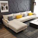  Ghế sofa góc L vải nỉ bố GT225 Wettin 3m x 1m6 màu xám trắng 