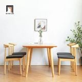  Set bàn ăn 6 ghế gỗ tự nhiên giá rẻ 33-KH6-G12-B108 nệm da giả 