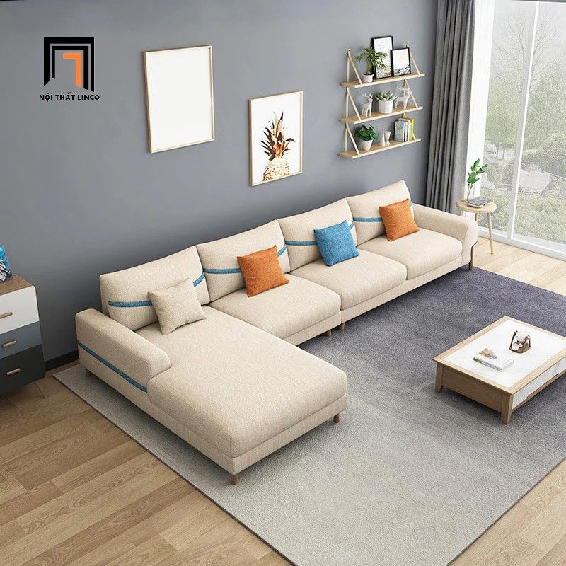  Bộ ghế sofa góc phòng khách vải nỉ mềm GT185 Zamora 3m x 1m6 giá rẻ 