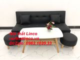  Bộ bàn ghế sofa bed, sofa giường simili đen giá rẻ 1m72 