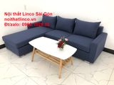  Bộ bàn ghế sofa góc L dài 2m2 x 1m6 màu xanh dương đậm giá rẻ 