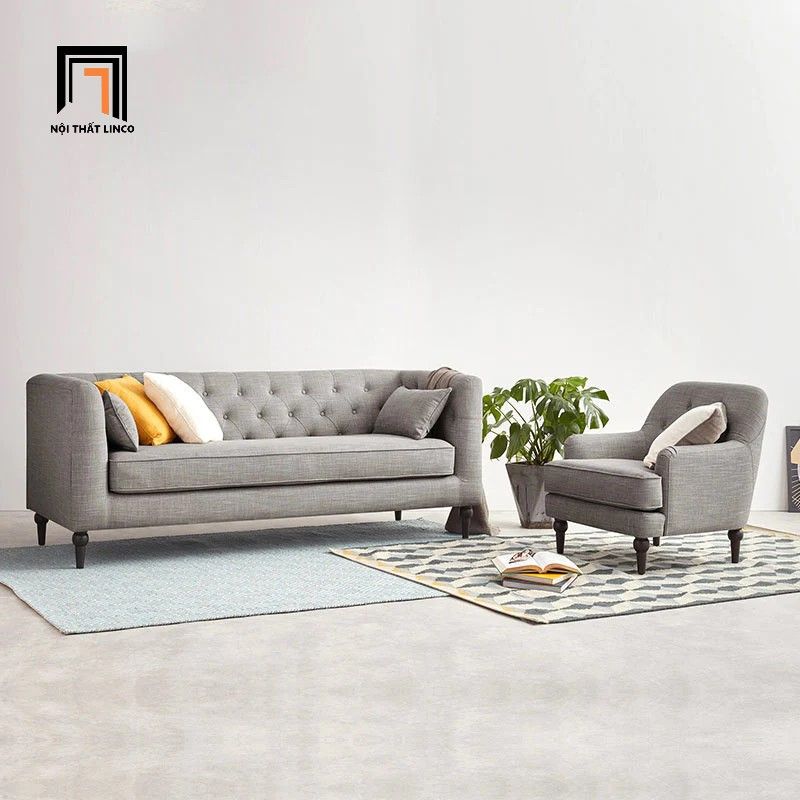  Ghế sofa băng tân cổ điển BT288 Wright 2m1 giật nút sang trọng 