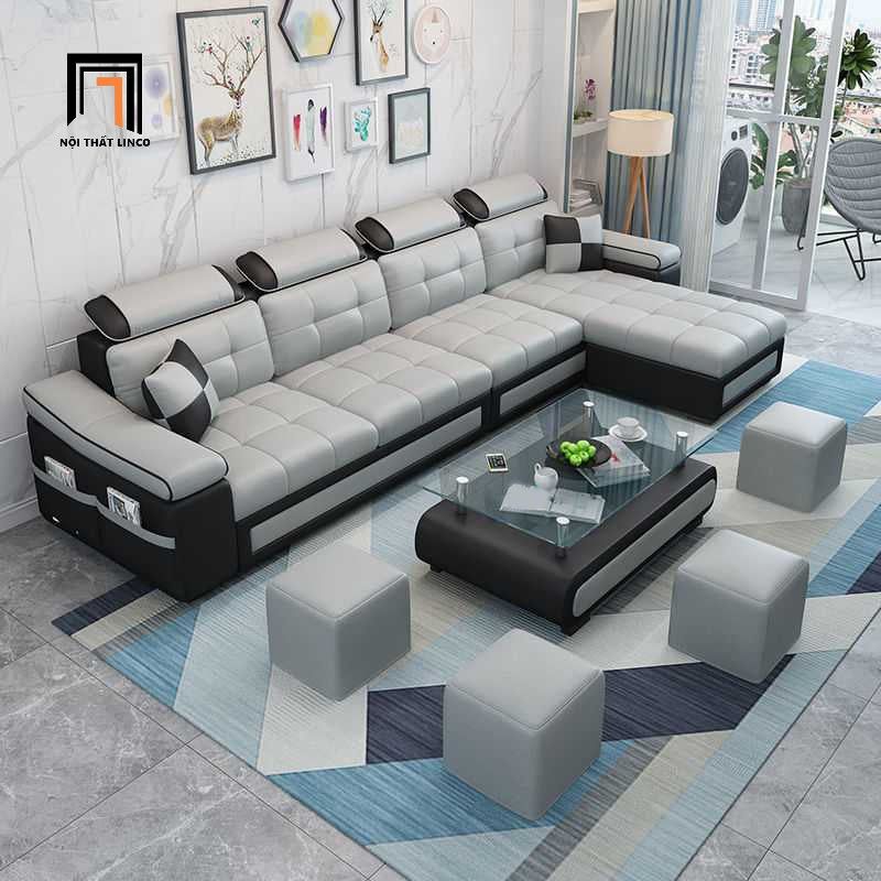  Bộ ghế sofa góc chữ L 3m x 1m6 GT179 Attica cho phòng khách lớn 