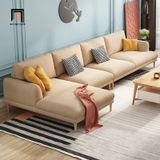  Ghế sofa băng dài 2m3 BT257 Mosa bọc vải nỉ màu kem 