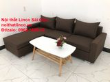  Bộ ghế sofa góc giá rẻ 2m2 x 1m6 màu nâu đậm nhỏ 