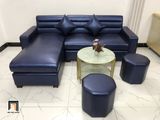  Ghế sofa góc giá rẻ GT232 Massaro 2m4 x 1m6 da Pu xanh dương 
