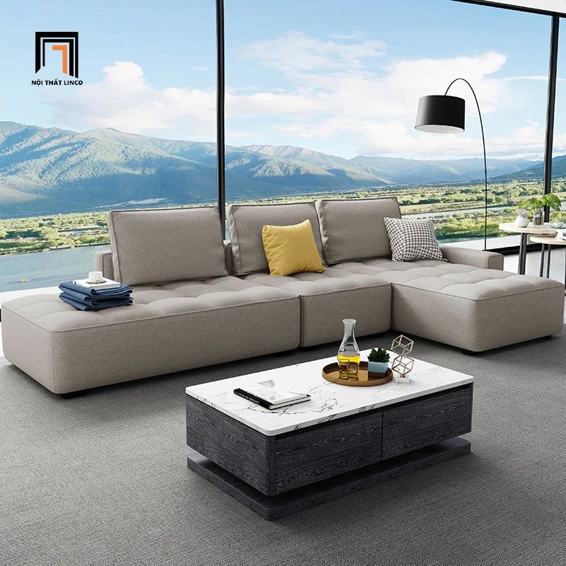  Bộ ghế sofa góc L giá rẻ GT160 Iberia 2m8 x 1m6 kiểu dáng basic 