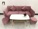  Mẫu sofa băng văng dài 1m9 giá rẻ BB màu hồng phấn vải nhung 