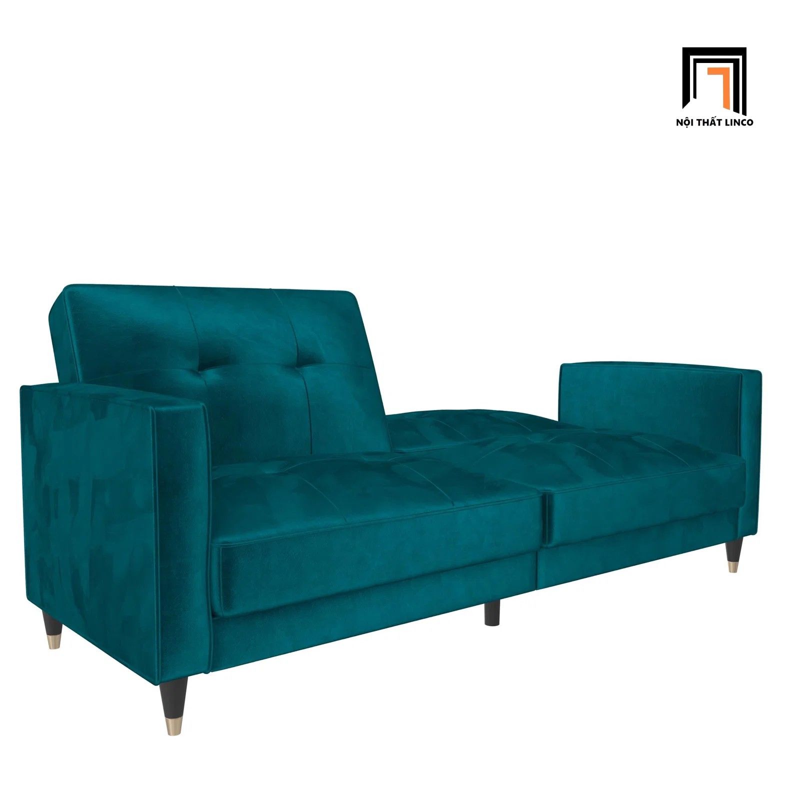  Ghế sofa giường nằm 1m8 GB42 Novelle vải nhung xanh lá 