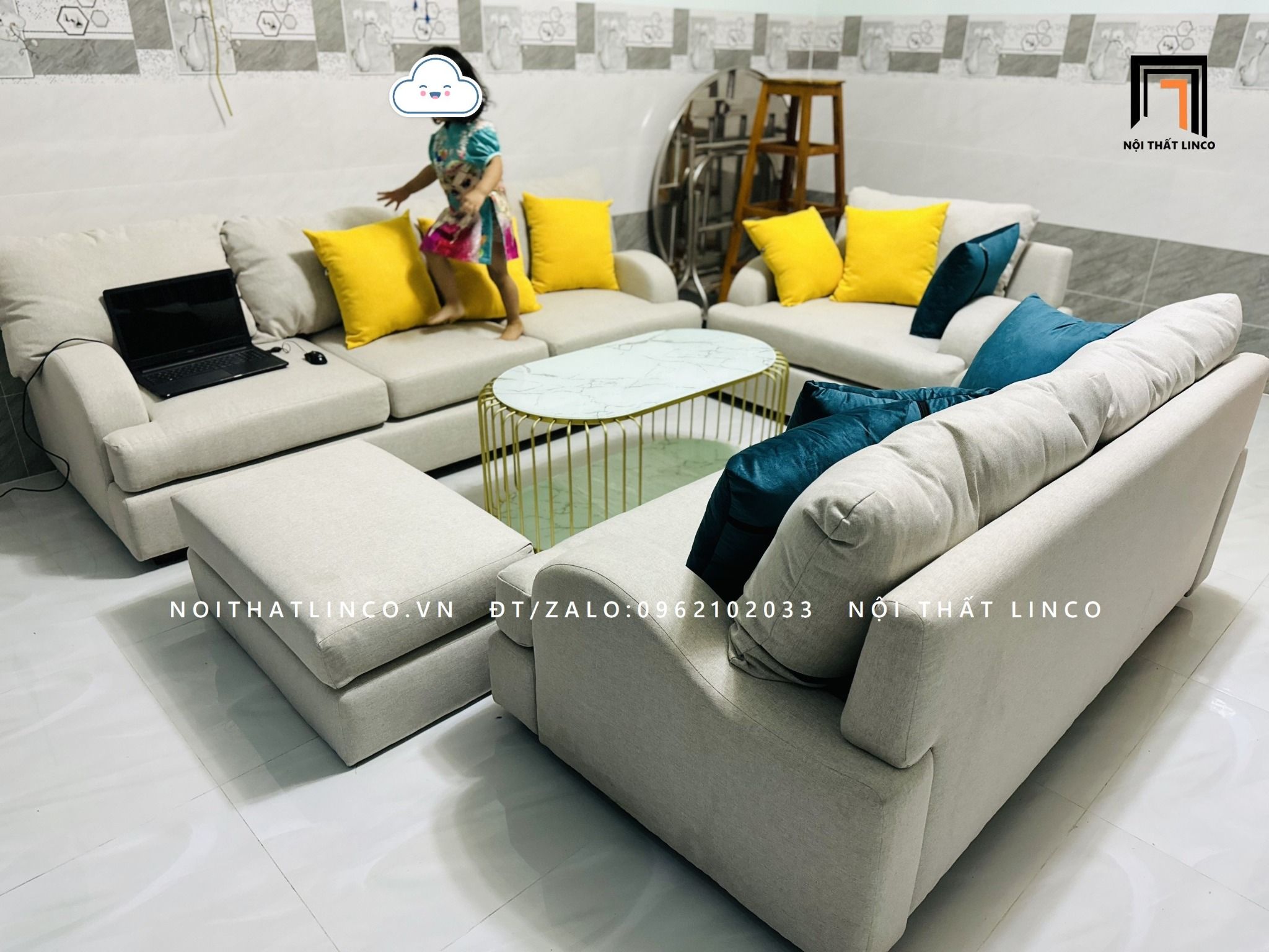  Bộ ghế sofa phong cách cổ điển PK13 Somerville bọc vải mềm mịn 