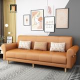  Ghế sofa giường tay kiểu cong GB112 Beiro 2m1 màu xanh lá nỉ 