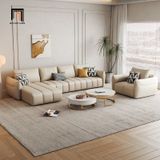  Bộ ghế sofa góc L 2m9 x 1m6 GT209 Sikeh da Pu màu trắng kem 