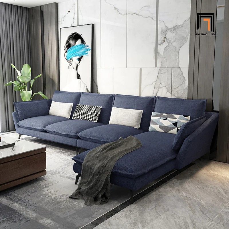  Bộ ghế sofa góc L vải nỉ GT195 Tomar 3m2 x 1m75 xám lông chuột 