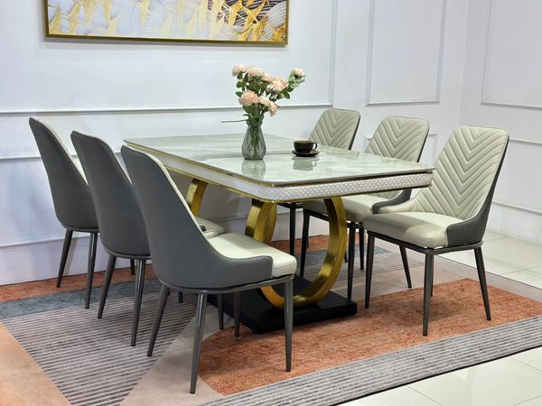  Bàn ghế ăn lớn cho phòng bếp 8-BAD6-G31-B5B đá ceramic đẹp 