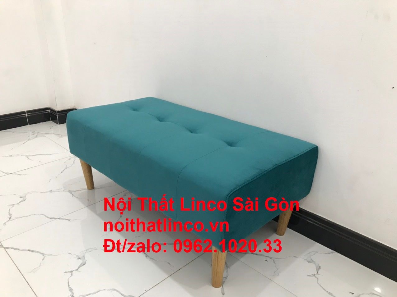  Ghế đôn sofa chữ nhật xanh cổ vịt giá rẻ | Nội thất Linco Sài Gòn 