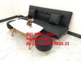  Bộ bàn ghế sofa bed, sofa giường simili đen giá rẻ 1m72 