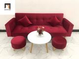  Bộ ghế sofa giường đa năng 2m màu đỏ vải nhung giá rẻ 