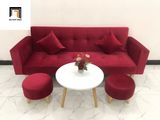  Bộ ghế sofa giường đa năng 2m màu đỏ vải nhung giá rẻ 