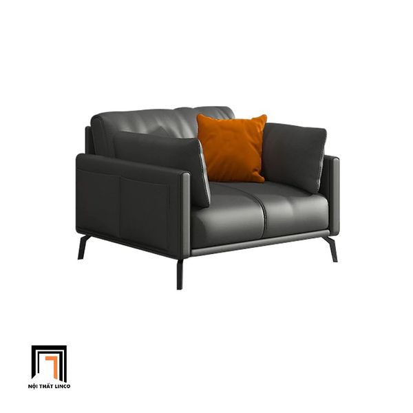 ghế sofa đơn 90cm da công nghiệp đen