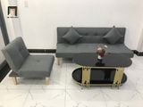  Bộ ghế sofa giường phòng khách nhỏ NS01 màu xám lông chuột 